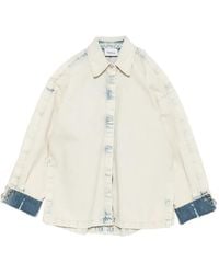 Erika Cavallini Semi Couture - Cut-Out Ring-Detail Denim Jacket - Lyst
