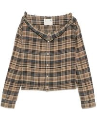 R13 - Chemise À Épaules Dénudées À Carreaux - Lyst