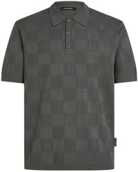 KARL LAGERFELD - Monogram Checked Polo Shirt - Lyst