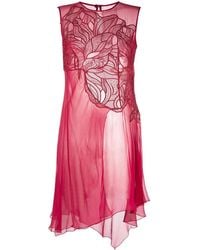 Alberta Ferretti - Floral-Embroidered Shift Blouse - Lyst