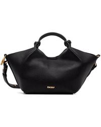 DKNY - Paula Knotted Pebbled-Leather Tote Bag - Lyst