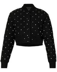 Givenchy - Pearl-Embellished Satin Bomber Jacket - Lyst