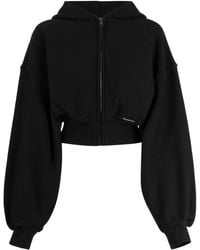 Alexander Wang - Cropped Zip Up Hoodie In Classic Cotton Terry - Lyst