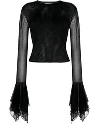 Blumarine - Semi-Sheer Tulle T-Shirt - Lyst
