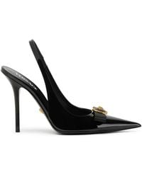 Versace - Gianni Ribbon Patent Slingbacks 110 Mm - Lyst