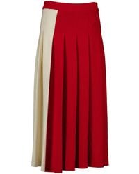 Gucci - Jupe longue bicolore et rouge - Lyst