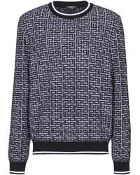 Balmain - Sweater With Jacquard Pattern - Lyst