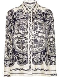 Sandro - Paisley-print Silk Shirt - Lyst
