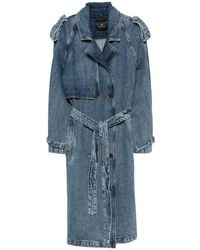Anine Bing - Rickie Double-Breasted Belted Denim Coat - Lyst