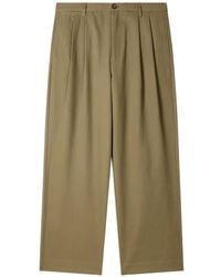 Paul Smith - Relaxed-Fit Khaki Cotton-Twill Pleated Trousers - Lyst