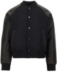 Givenchy - Leather-Panelled Wool Bomber Jacket - Lyst