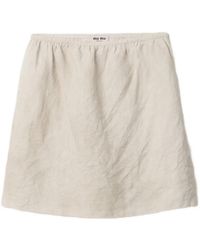 Miu Miu - Linen Skirt - Lyst