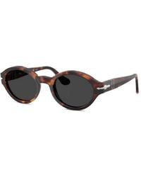 Persol - Loris Zonnebril Met Rond Montuur En Schildpadschild-Design - Lyst