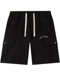 Palm Angels - Curved Printed-Logo Cargo Shorts - Lyst