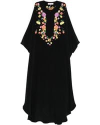 PUCCI - Floral-Embroidered Maxi Dress - Lyst