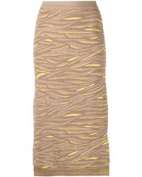 Stella McCartney - Strickrock Mit Animal-Print - Lyst