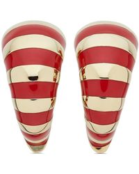 Ferragamo - Striped Chunky Hoop Earrings - Lyst