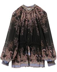 Zimmermann - All-Over Floral Print Blouse - Lyst