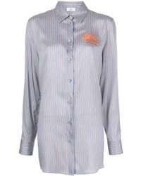 Etro - Logo-Embroidered Silk Shirt - Lyst