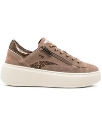 Nero Giardini - Glitter-Detail Zip-Up Sneakers - Lyst