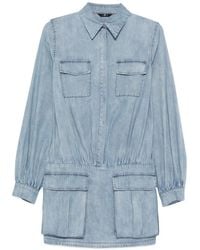 7 For All Mankind - Utility Chambray Mini Dress - Lyst