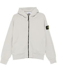 Stone Island - Compass-Patch Zip-Up Hooded Jacket - Lyst