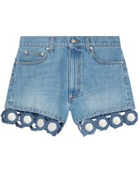 Stella McCartney - Summer Mirrors Jeans-Shorts mit hohem Bund - Lyst