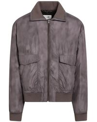 MM6 by Maison Margiela - Zip-Up Ribbed-Trim Jacket - Lyst