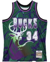 Mitchell & Ness - Top sin mangas Team Marble Swingman NBA Milwaukee Bucks 1996 Ray Allen - Lyst