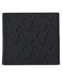 ARMANI EXCHANGE - Portefeuille Pliant À Motif Monogrammé Embossé - Lyst