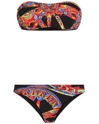 Dolce & Gabbana - Carretto-Print Bandeau Bikini - Lyst