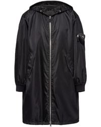 Prada - Re-nylon Zipped Hooded Coat - Lyst