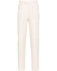 Zegna - Tapered Linen Trousers - Lyst