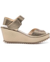 Pedro Garcia - Fama 70 Mm Leren Sandalen Met Sleehak - Lyst