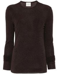 Alysi - Rhinestone-Embellished Long-Sleeved T-Shirt - Lyst