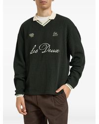 Les Deux - Waffle-Knit V-Neck Sweater - Lyst