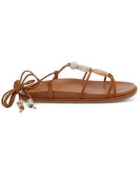Stuart Weitzman - Beaded Wrap Sandals - Lyst