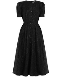 POST MERIDIEM - Button-Front Midi Dress - Lyst