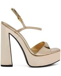 SCHUTZ SHOES - Metallic-Effect Platform Sandals - Lyst