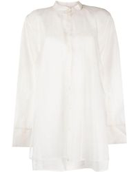Rohe - Button-up Band-collar Blouse - Lyst