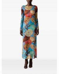Never Fully Dressed - Robe Longue À Manches Longues Et Imprimé Abstrait - Lyst