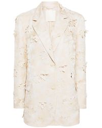 JNBY - Floral-Appliqué Single-Breasted Blazer - Lyst