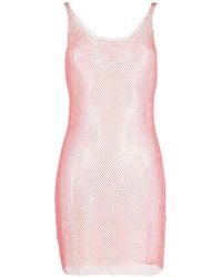 Santa Brands - Rhinestone Transparent Mini Dress - Lyst