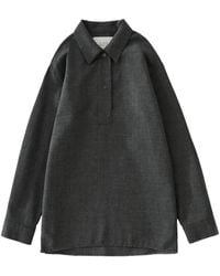 Studio Nicholson - Half-Placket Drop-Shoulder Pinole Shirt - Lyst