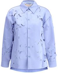 Marni - Shirt With Cut Out Flowers - Lyst