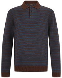 Slowear - Striped Polo-Collar Sweater - Lyst