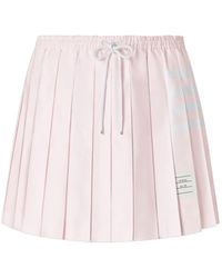 Thom Browne - 4-Bar Drawstring Pleated Mini Skirt - Lyst