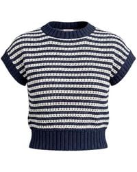 Gran Sasso - Striped Open-Knit Top - Lyst