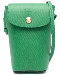 Longchamp - Logo-Embossed Leather Phone Case - Lyst