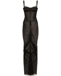 Dolce & Gabbana - Sheer Cotton Bustier Dress - Lyst